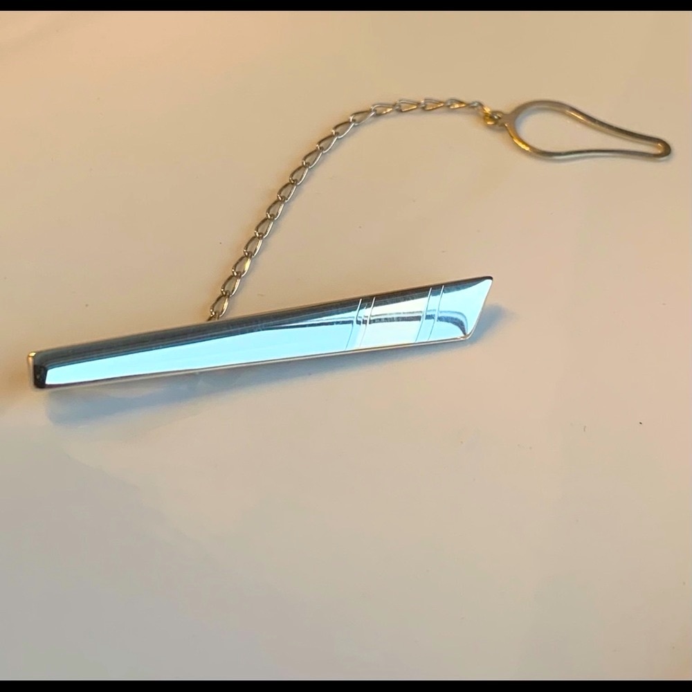 Elegant Tie Clip, Silver And Gold, Hi Shine !